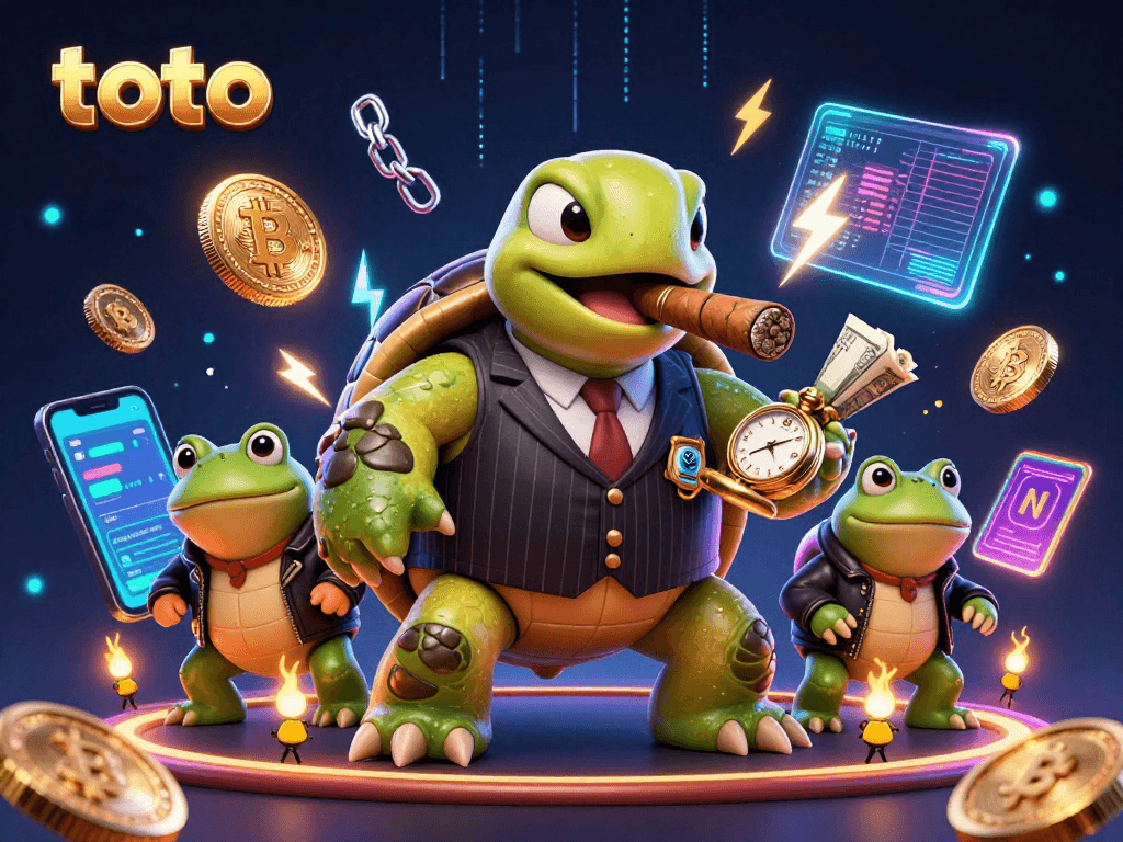 Menangkan permainan toto di kasino dengan karakter unik seperti penyu mafia dan katak pemukul.