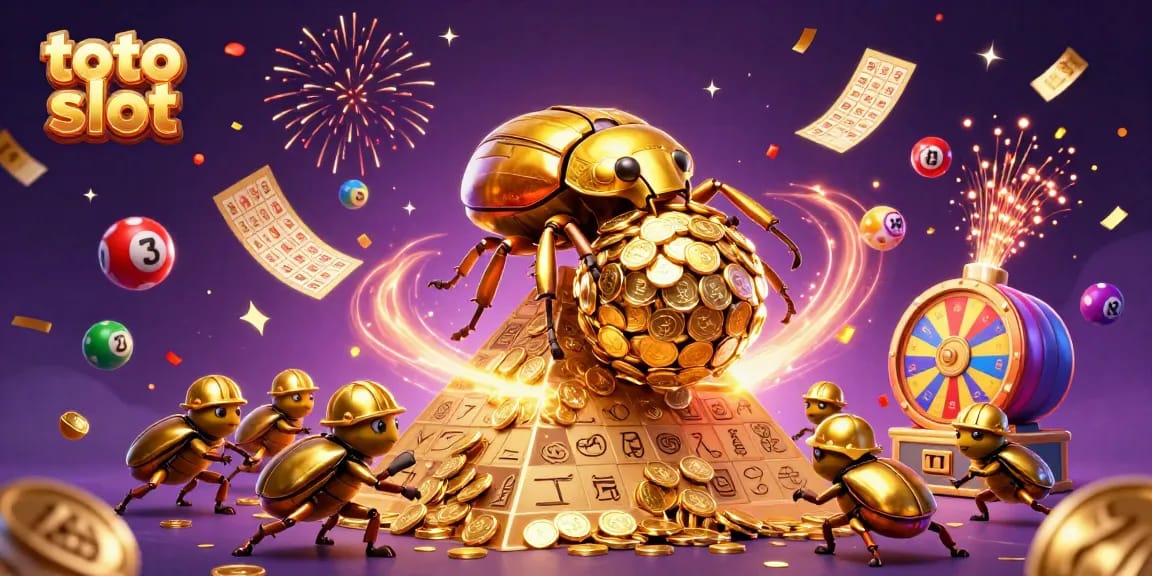 Menangkan hadiah di toto slot dengan ilustrasi kasino megah yang penuh warna.