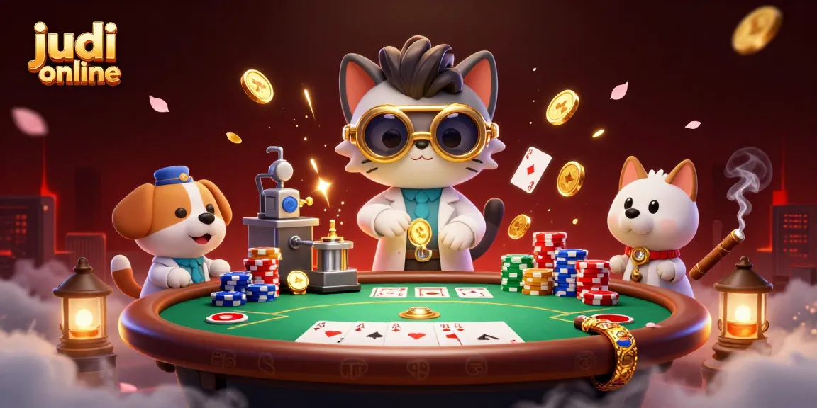 Experience the thrill of judi online with vibrant casino elements and characters in action.