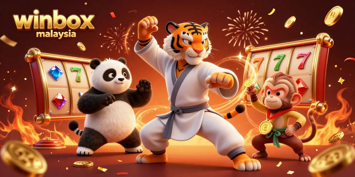 Play mesmerizing slot games on winbox malaysia with animated characters and vibrant casino elements.