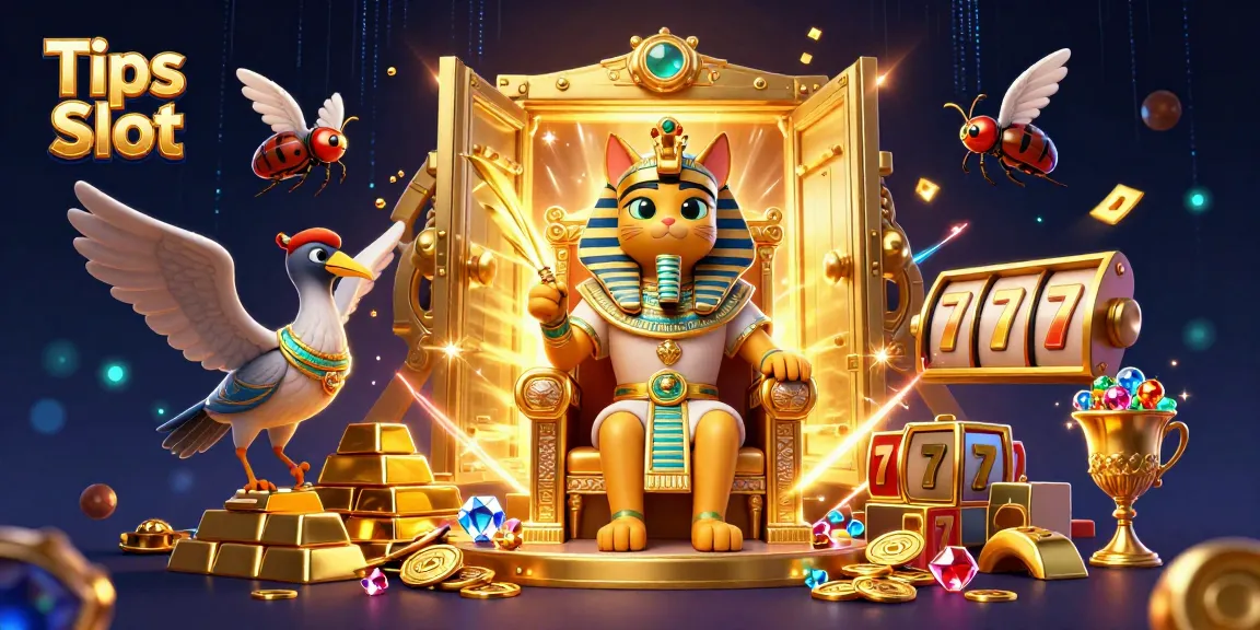 Engage with Tips Slot strategies in a vibrant 3D casino world full of riches and lucky symbols.