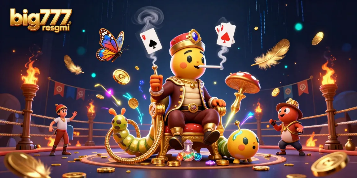 Experience big777 resmi gaming excitement with a vibrant casino-themed illustration showcasing unique characters and dynamic elements.