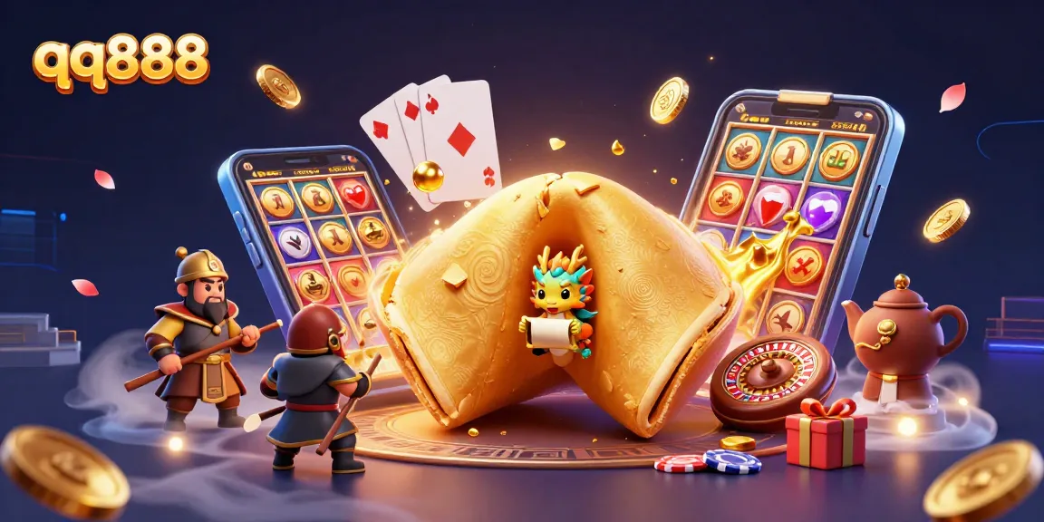 Experience thrilling gaming with qq888’s immersive illustration featuring captivating characters and vibrant casino elements.
