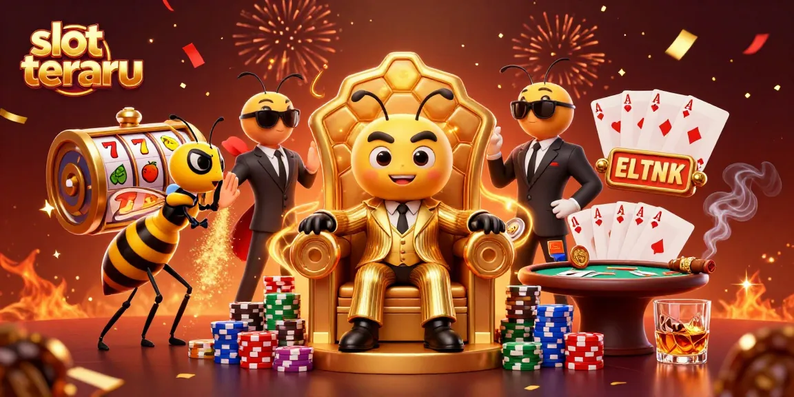 Experience thrilling slot terbaru action in a vibrant 3D illustrated casino scene.