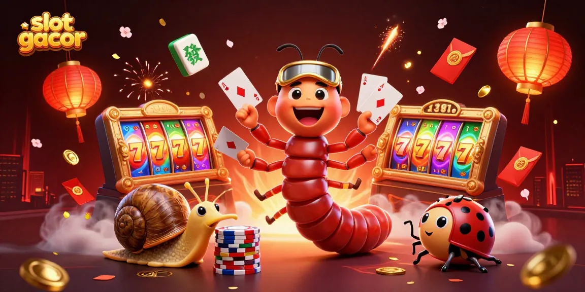 Visualisasi slot gacor dengan dealer unik di kasino, simbol keberuntungan bertebaran.