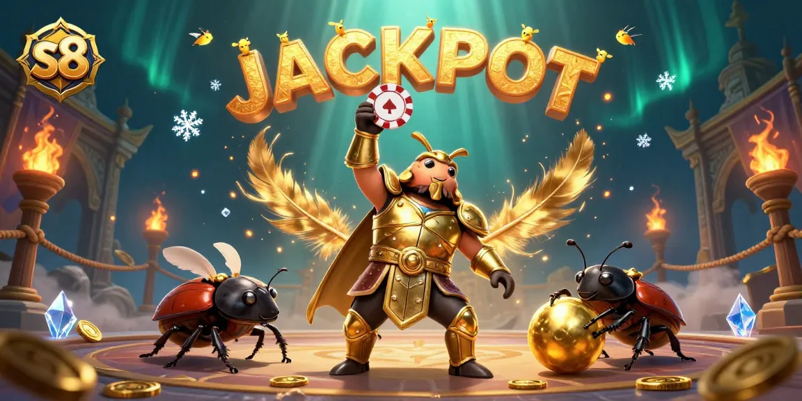 S8 offers a thrilling jackpot experience with a heroic beetle and vibrant casino themes.
